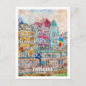 ティミソアラルーマニア有名な旅行プレイスウォーターカラー ポストカード (正面)