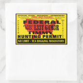 ティミハンターステッカー 長方形シール (バッグ)