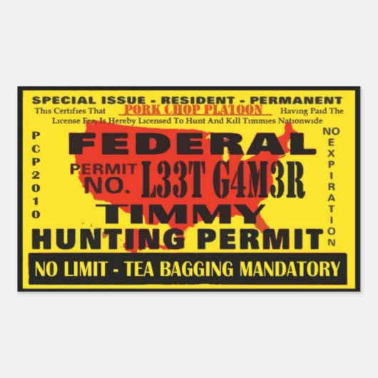 ティミハンターステッカー 長方形シール (正面)