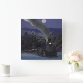 ティミーのクリスマスナイトトレイン スクエア壁時計 (ホーム)