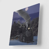 ティミーのクリスマスナイトトレイン スクエア壁時計 (傾斜)