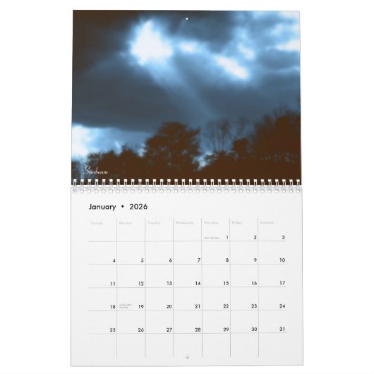 ティムの縦桁の芸術 カレンダー (1月 2026)