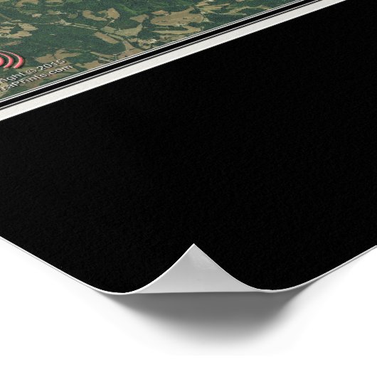 ティムズ・フォード・レイク・テネシー衛星ポスターマップ ポスター (角)