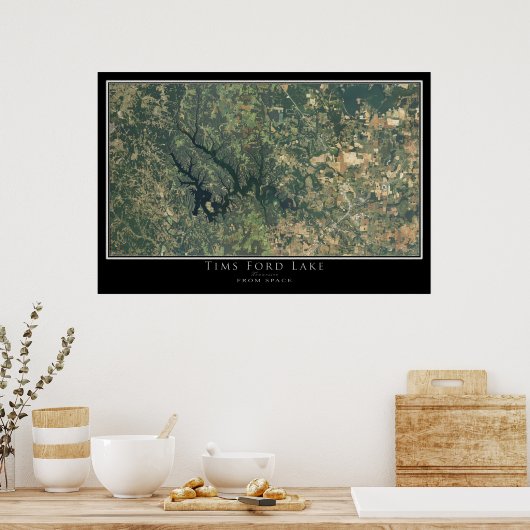 ティムズ・フォード・レイク・テネシー衛星ポスターマップ ポスター (キッチン)