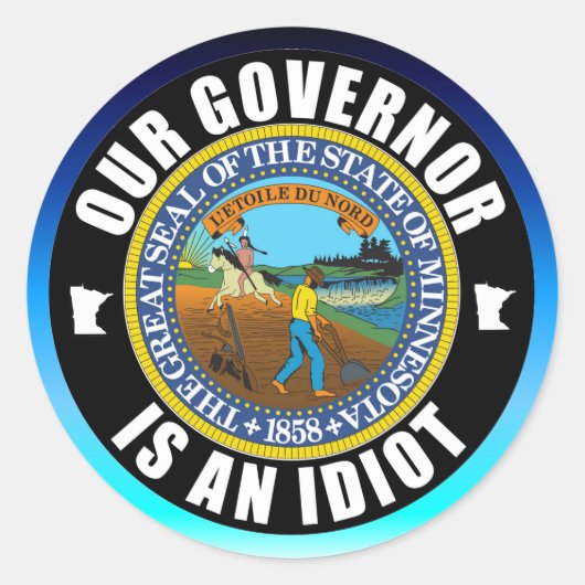 ティム・ウォルズは馬鹿だ ラウンドシール (正面)