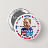 ティム・ライアン大統領 – アンドレア大統領夫人 缶バッジ (正面&裏面)