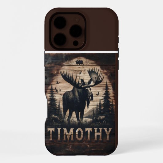 ティモシーのヘラジカの木のサイン iPhoneケース (裏面)