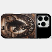 ティモシーの木彫りのポートレート、馬畑 Case-Mate iPhoneケース (裏面 (横))