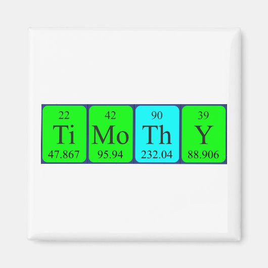 ティモシー周期表名磁石 マグネット (正面)