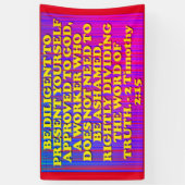 ティモシー2:15の聖書の一節。 横断幕 (縦)