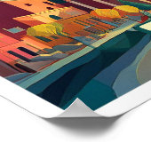 ティラナアルバニア旅行芸術的カラフル ポスター (角)