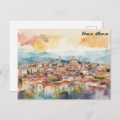 ティラナアルバニア水の色絵を描のパノラマビュー ポストカード (正面/裏面)