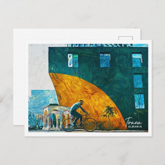 ティラナアルバニア美しい油絵を描ランドスケープ ポストカード (正面/裏面)