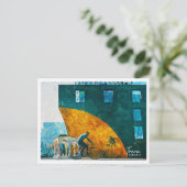 ティラナアルバニア美しい油絵を描ランドスケープ ポストカード (スタンド正面)