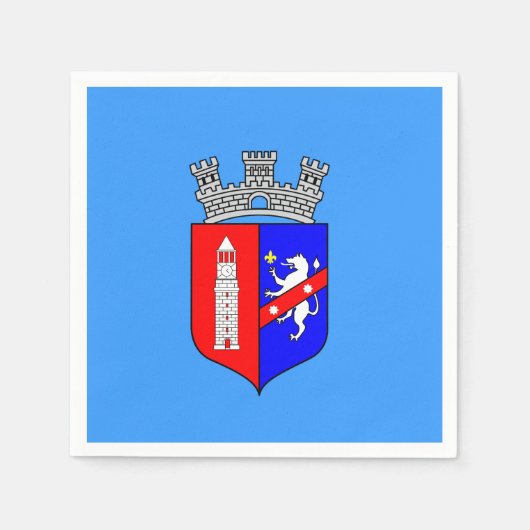 ティラナ国旗、アルバニア紙ナプキンス スタンダードカクテルナプキン (正面)