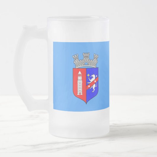 ティラナ州旗,アルバニア曇りガラスビアマグ フロストグラスビールジョッキ (左)