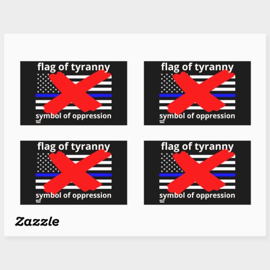 「ティラニー国旗」の青い線の旗の警察旗 長方形シール (シート)