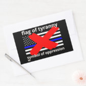 「ティラニー国旗」の青い線の旗の警察旗 長方形シール (封筒)