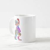 ティラノサウルスおもしろいレックスサンタ恐竜 コーヒーマグカップ (正面左)