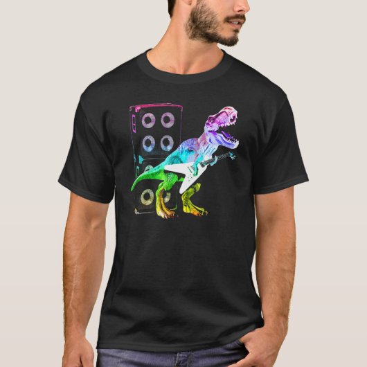 ティラノサウルスとギター Tシャツ (正面)