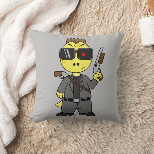 ティラノサウルスのレックスはターミネーターの服を着ている。 クッション (ブランケット)