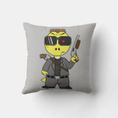 ティラノサウルスのレックスはターミネーターの服を着ている。 クッション (裏面)