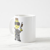 ティラノサウルスのレックスはターミネーターの服を着ている。 コーヒーマグカップ (正面左)