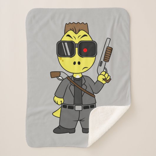 ティラノサウルスのレックスはターミネーターの服を着ている。 シェルパブランケット (正面)