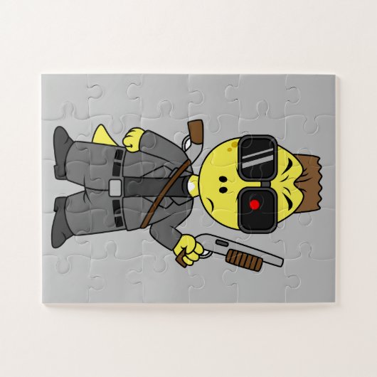 ティラノサウルスのレックスはターミネーターの服を着ている。 ジグソーパズル (横)