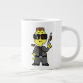 ティラノサウルスのレックスはターミネーターの服を着ている。 ジャンボコーヒーマグカップ (右)