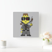 ティラノサウルスのレックスはターミネーターの服を着ている。 スクエア壁時計 (ホーム)