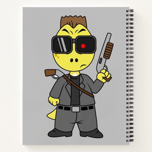 ティラノサウルスのレックスはターミネーターの服を着ている。 ノートブック (裏面)