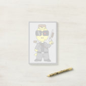 ティラノサウルスのレックスはターミネーターの服を着ている。 ポストイット (デスク上)