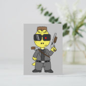 ティラノサウルスのレックスはターミネーターの服を着ている。 ポストカード (スタンド正面)