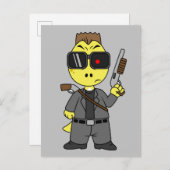 ティラノサウルスのレックスはターミネーターの服を着ている。 ポストカード (正面/裏面)