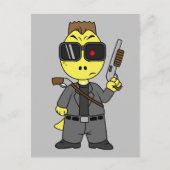 ティラノサウルスのレックスはターミネーターの服を着ている。 ポストカード (正面)