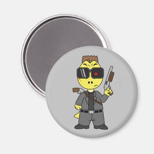 ティラノサウルスのレックスはターミネーターの服を着ている。 マグネット (正面/裏面)