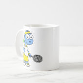 ティラノサウルスのレックステニス選手のイラストレーション。 コーヒーマグカップ (正面左)