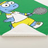 ティラノサウルスのレックステニス選手のイラストレーション。 シェルパブランケット (3/4)