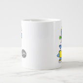 ティラノサウルスのレックステニス選手のイラストレーション。 ジャンボコーヒーマグカップ (正面)