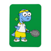 ティラノサウルスのレックステニス選手のイラストレーション。 マグネット (縦)