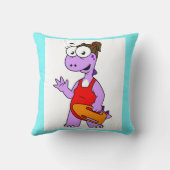 ティラノサウルスのレックスライフガードのイラストレーション。 クッション (裏面)