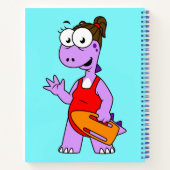 ティラノサウルスのレックスライフガードのイラストレーション。 ノートブック (裏面)