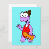 ティラノサウルスのレックスライフガードのイラストレーション。 ポストカード (正面/裏面)