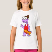 ティラノサウルスのレックスライフガードのイラストレーション。 Tシャツ (正面)