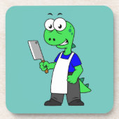 ティラノサウルスのレックス肉屋のイラストレーション。 コースター (正面)