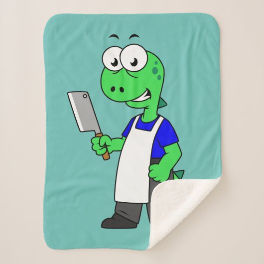 ティラノサウルスのレックス肉屋のイラストレーション。 シェルパブランケット (正面)