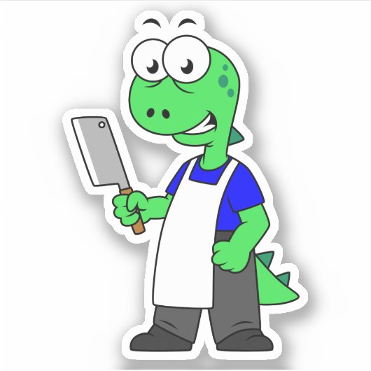 ティラノサウルスのレックス肉屋のイラストレーション。 シール (正面)