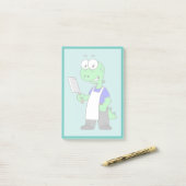 ティラノサウルスのレックス肉屋のイラストレーション。 ポストイット (デスク上)