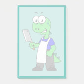 ティラノサウルスのレックス肉屋のイラストレーション。 ポストイット (正面)